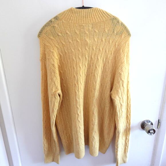 NWT J Crew Factory Cable-knit Mockneck Sweater in Extra-Soft Yarn XL Yellow - Picture 10 of 10